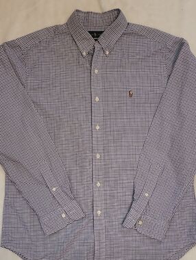 Polo by Ralph Lauren Purple and White Checked Button-Down Shirt